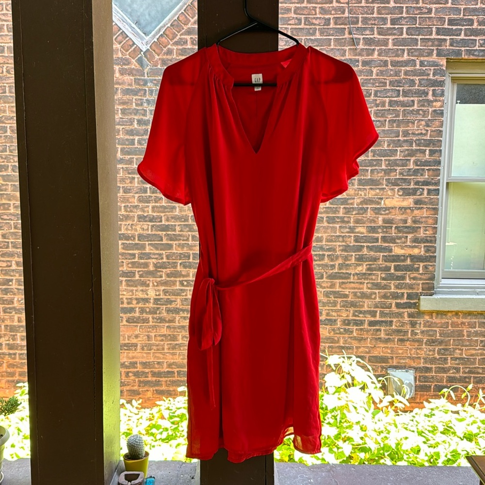 GAP Red Tie Dress, New